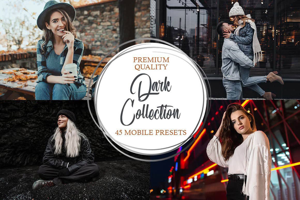 暗室电影胶片LR预设手机APP调色滤镜 Dark Collection Mobile Presets