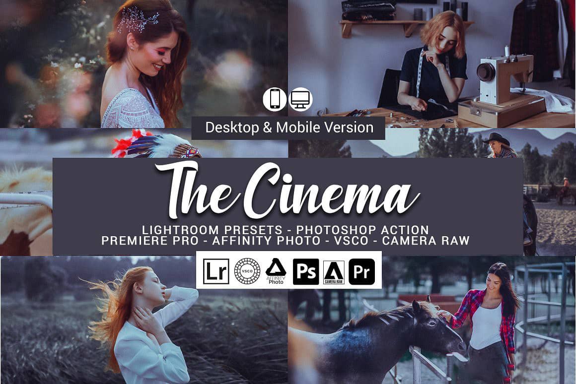 梦幻电影院效果胶片色调LR预设APP预设LUT预设 Cinema Lightroom Presets