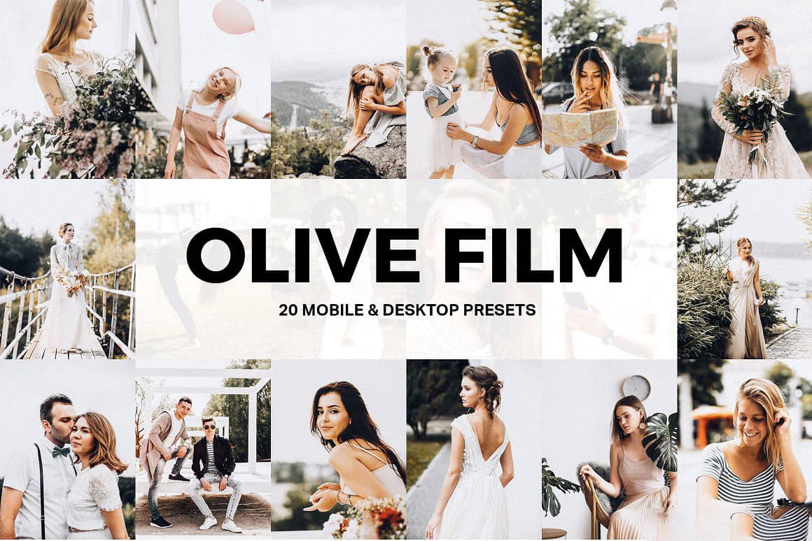 橄榄色电影胶片LR预设婚礼视频调色LUT预设PRPSAEFCPXLut预设