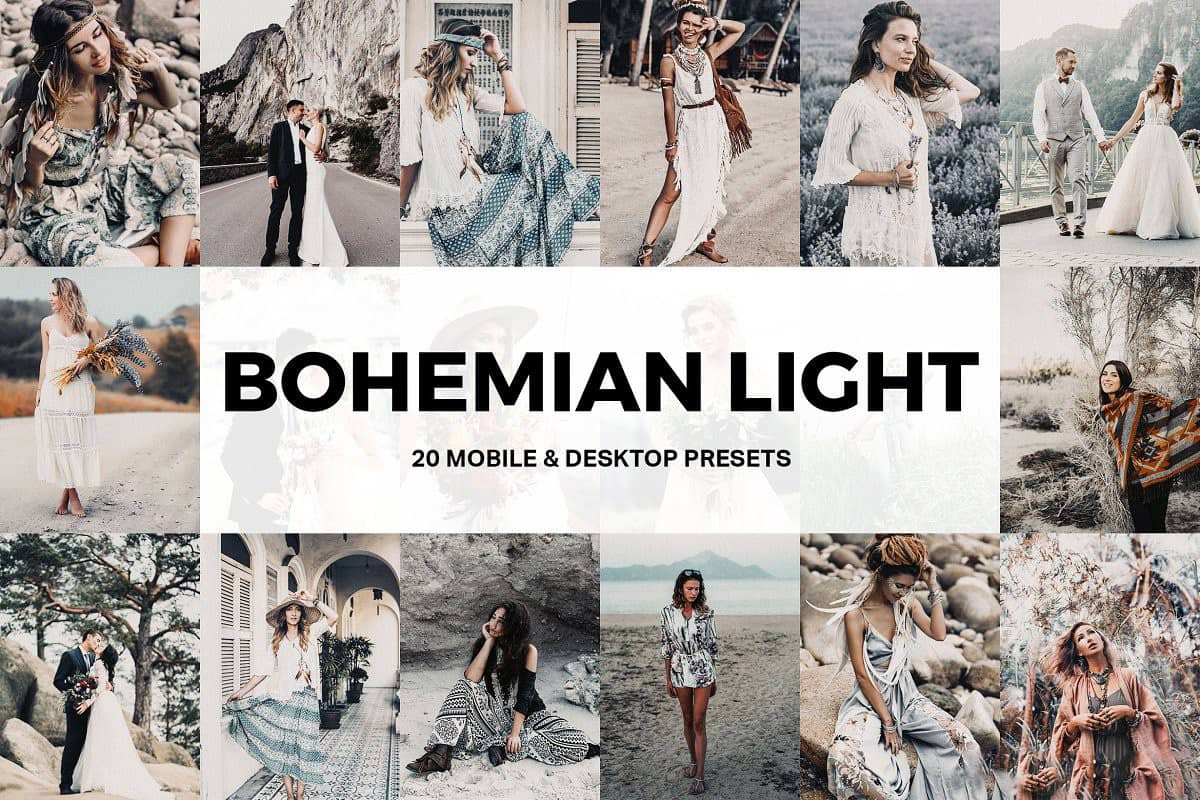 波西米亚通透胶片风LR预设婚礼视频LUT预设手机LR预设