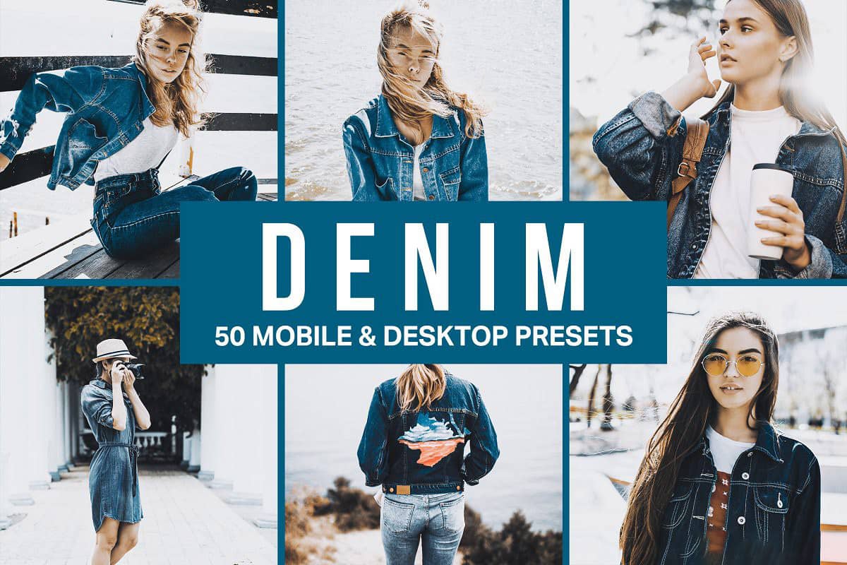 牛仔街拍胶片LR预设+视频剪辑LUT预设Denim Fashion Lightroom Presets