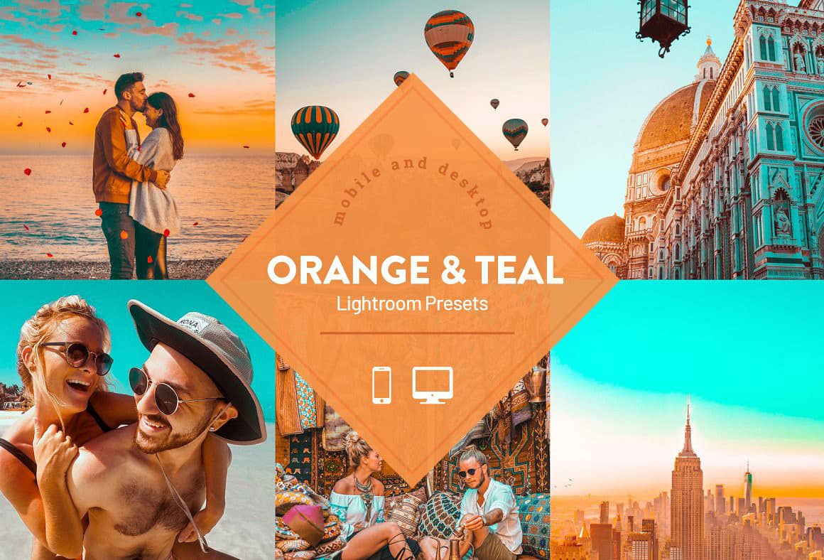 经典胶片风橙色和深绿色Lightroom预设Orange Teal Lightroom Presets