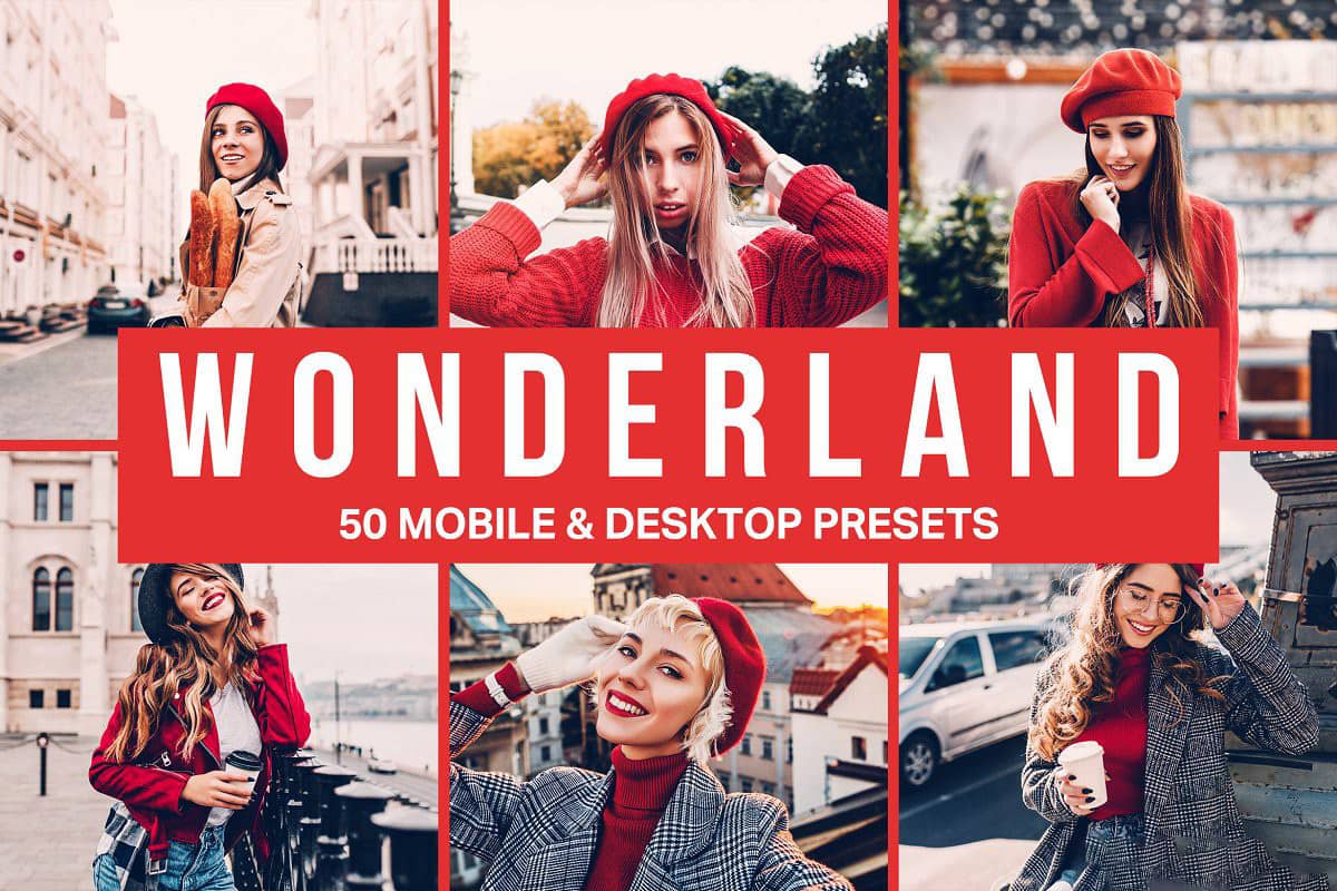 通透红色调电影胶片LR预设+LUT预设 Wonderland Lightroom Presets LUTs