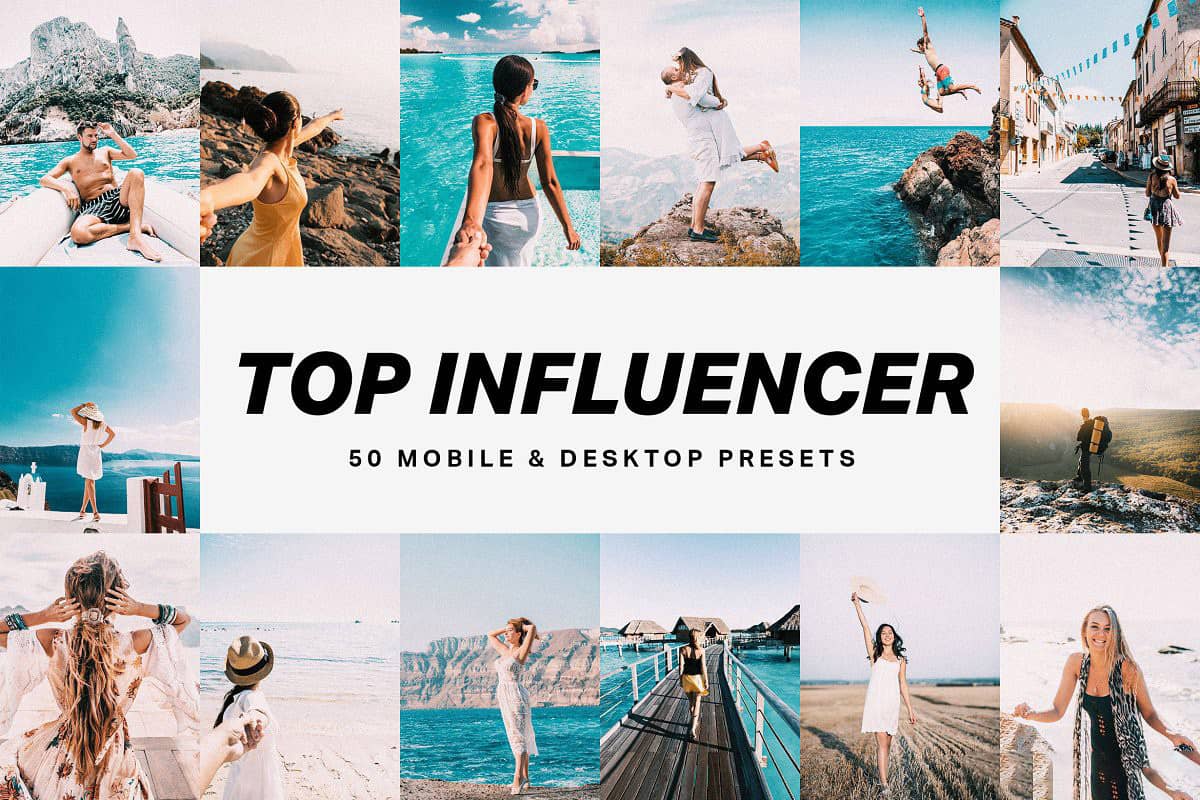 顶级网红LR预设+旅拍视频剪辑LUT预设 50 Top Influencer Lightroom+LUT