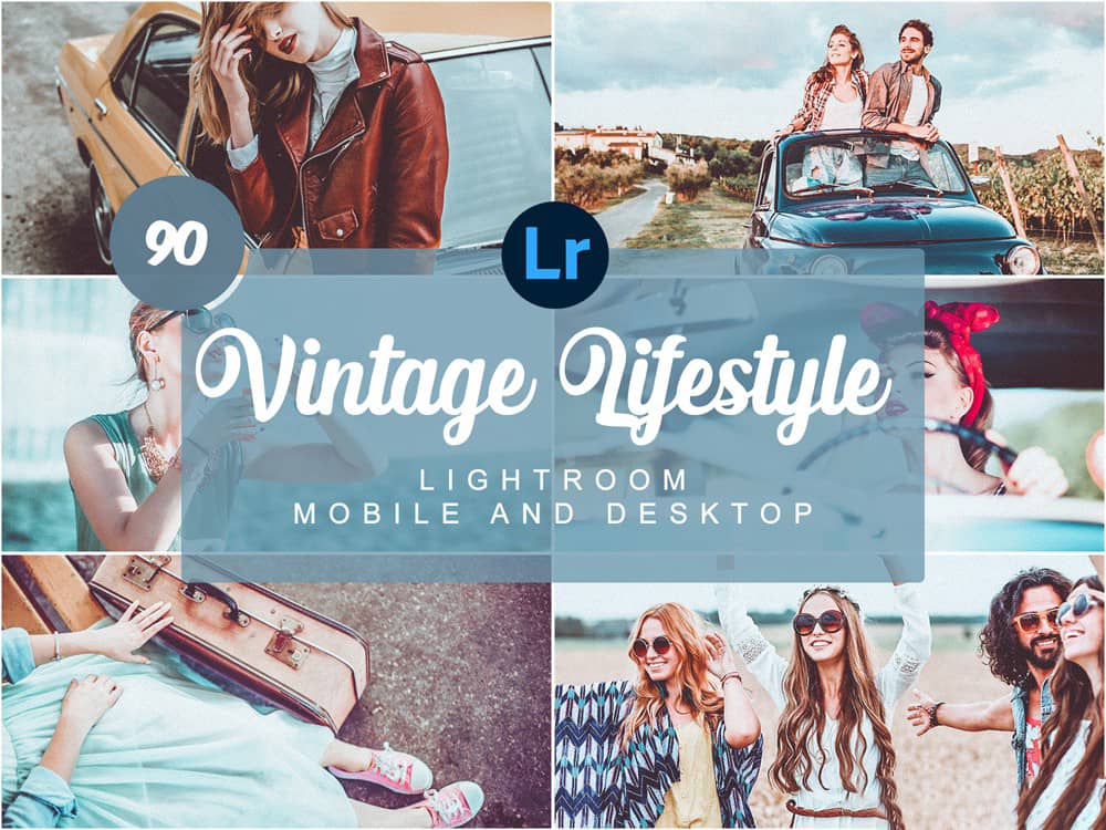 90个旅拍复古胶片Lightroom预设 手机APP预设 Vintage Lifestyle Mobile PRESETS