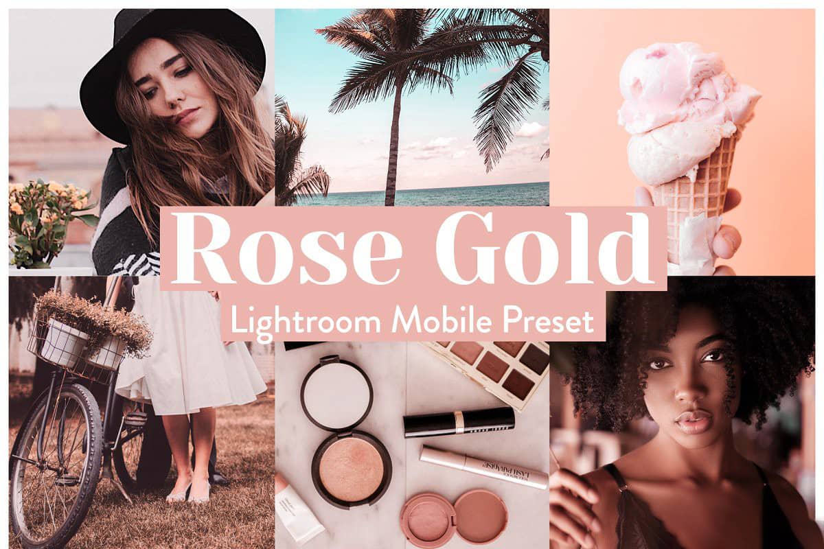 INS风流行玫瑰金色调旅拍人像Lightroom预设+手机APP滤镜