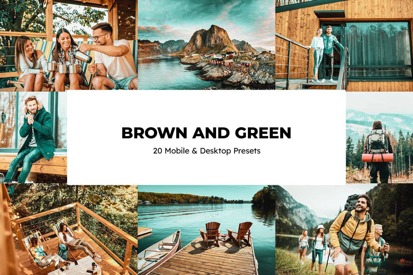 人文风光棕绿色电影风光后期调色lr预设及电影视频后期调色LUT预设