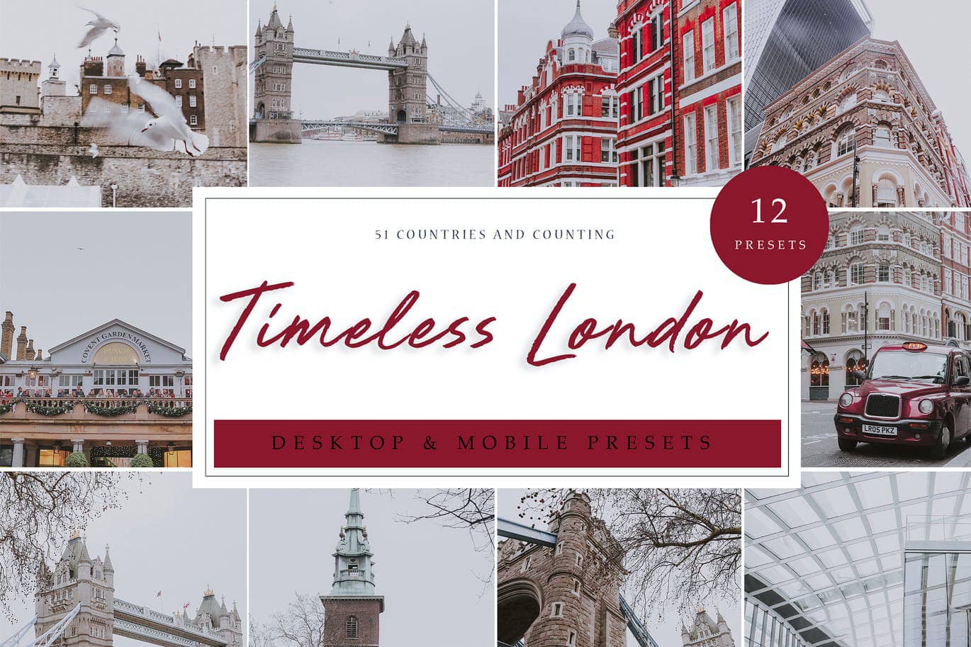 伦敦旅拍风光人像电影胶片Lightroom预设  Lightroom Presets   Timeless London