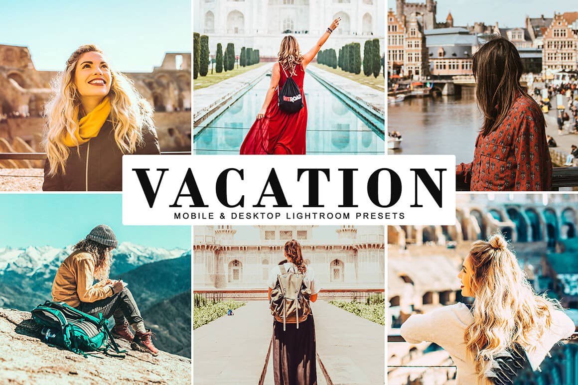 假期旅拍人像Lightroom预设+手机版lr预设 Vacation Lightroom Presets