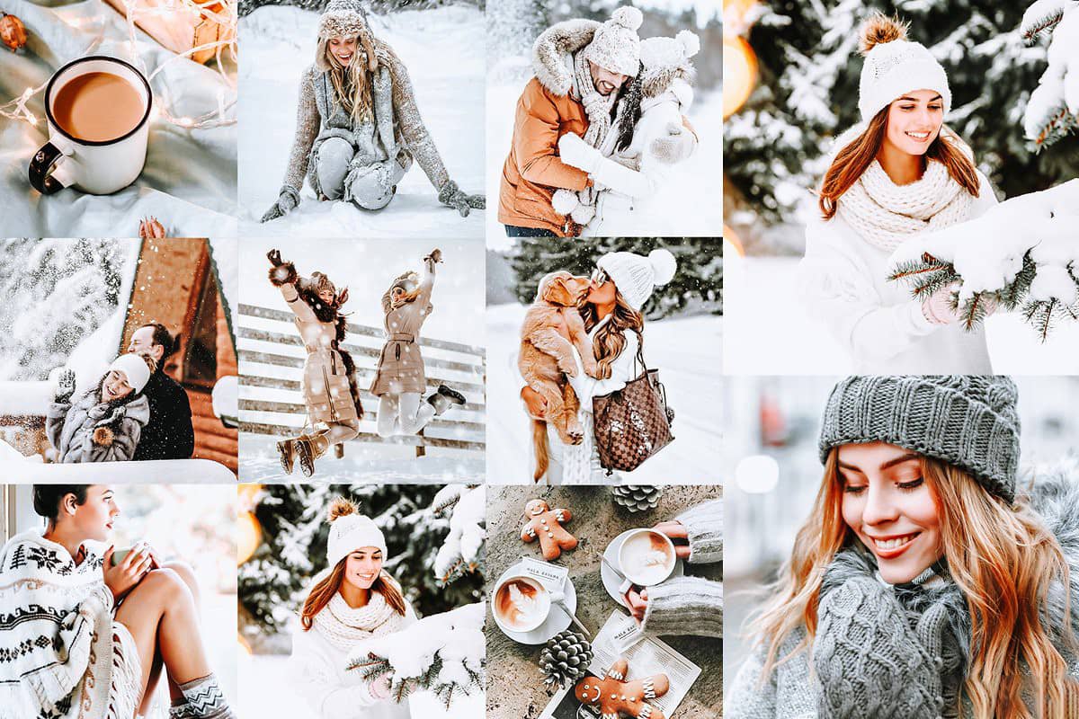 冬季仙境通透明亮LR预设+手机版APP预设WINTER WONDERLAND LIGHTROOM