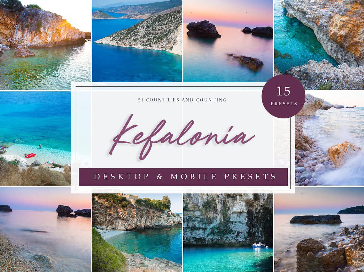 凯法利尼亚岛旅拍通透风光摄影LR预设 APP预设LR Presets Kefalonia