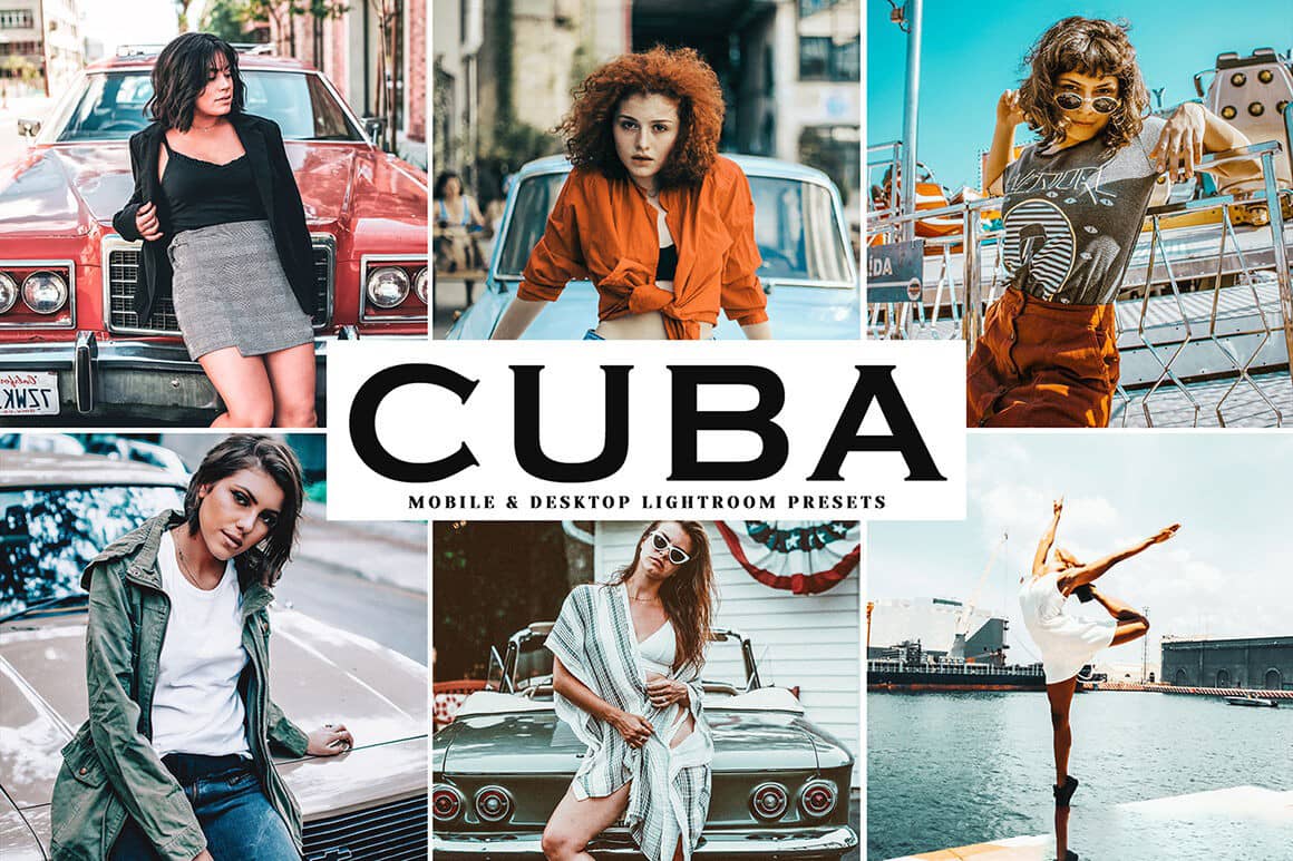 古巴旅拍人像多彩复古电影色调Lightroom预设+手机APP滤镜