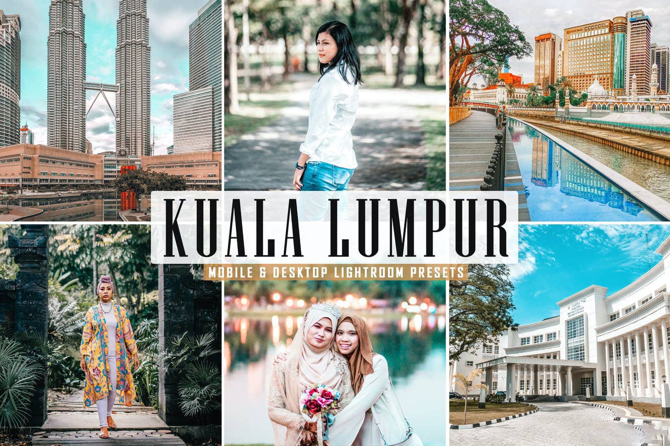 吉隆坡城市旅拍创意明亮褪色胶片人文风光Lightroom预设与移动LR预设