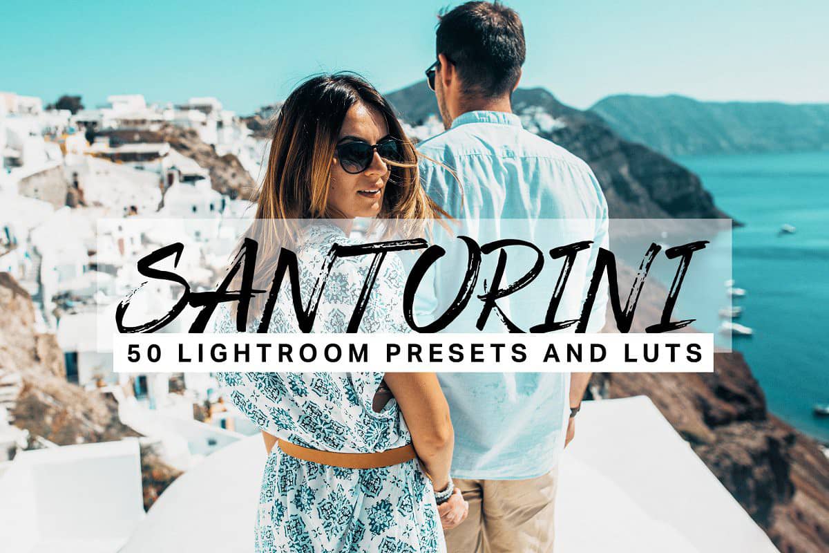 圣托里尼旅拍蓝调LR预设+3DLUT预设 Santorini Lightroom Presets LUTs