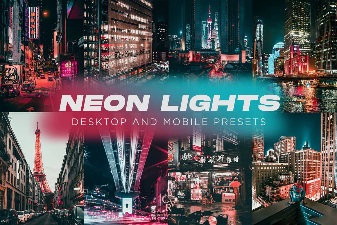 城市摄影霓虹灯街拍电影后期Lightroom预设 Neon Lights Lightroom Presets