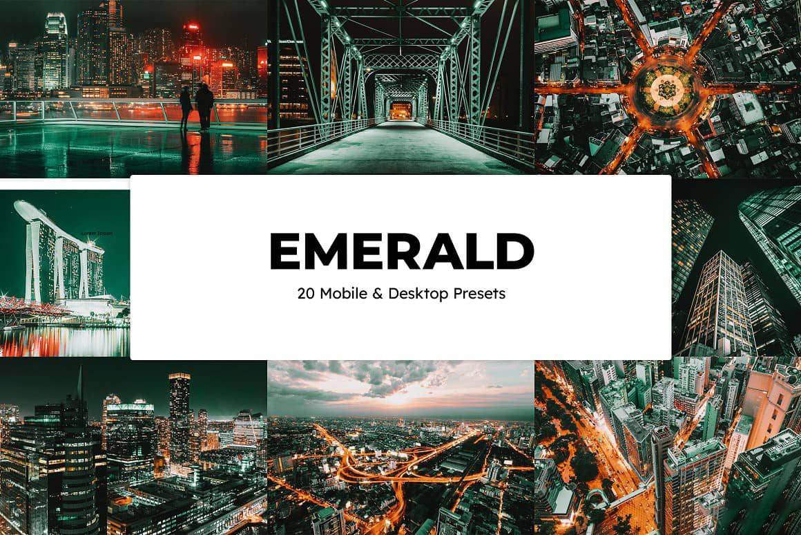 城市景观橙绿色调电影风光后期LR预设及视频剪辑后期调色LUT预设