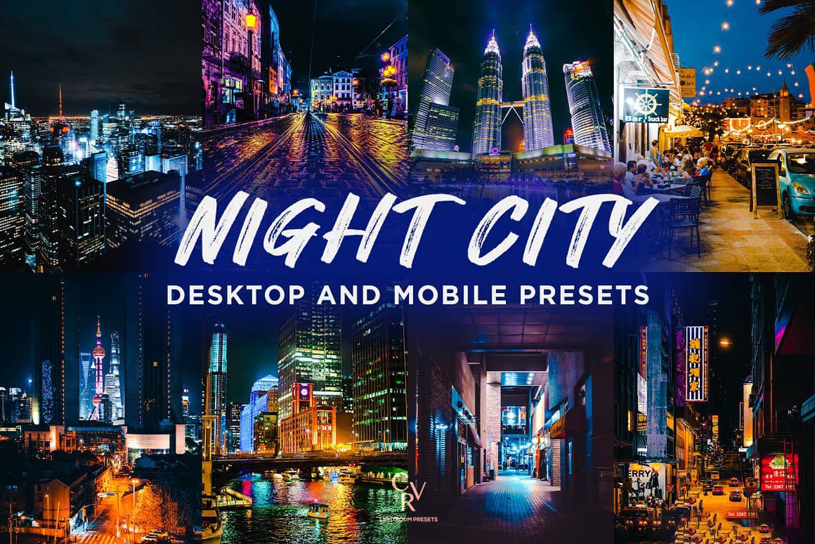 城市街拍夜景Lightroom预设移动lr滤镜 Night City Lightroom Presets