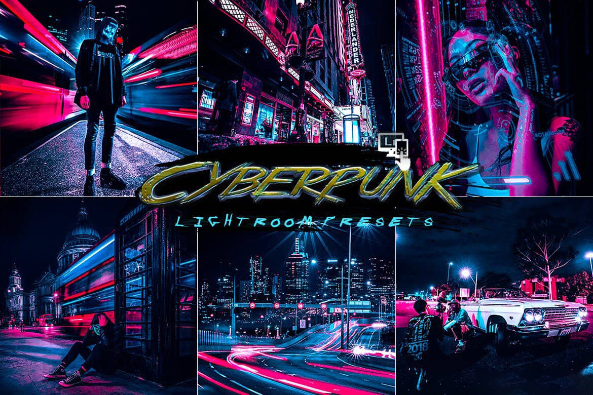 城市街拍夜景赛博朋克效果LP预设与APP滤镜 2lagus  Cyberpunk Lightroom Presets