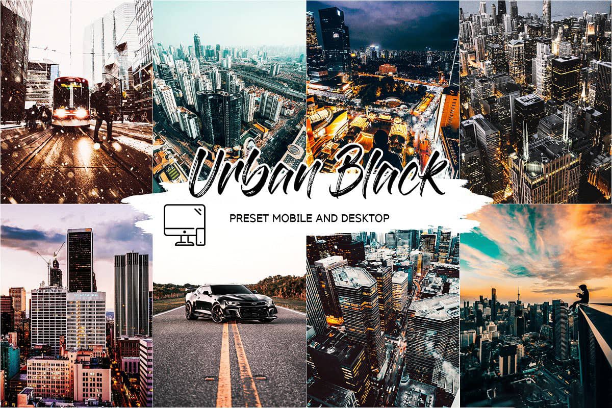 城市街拍工业风黑金胶片LR+APP预设 旅拍视频剪辑调色LUT预设