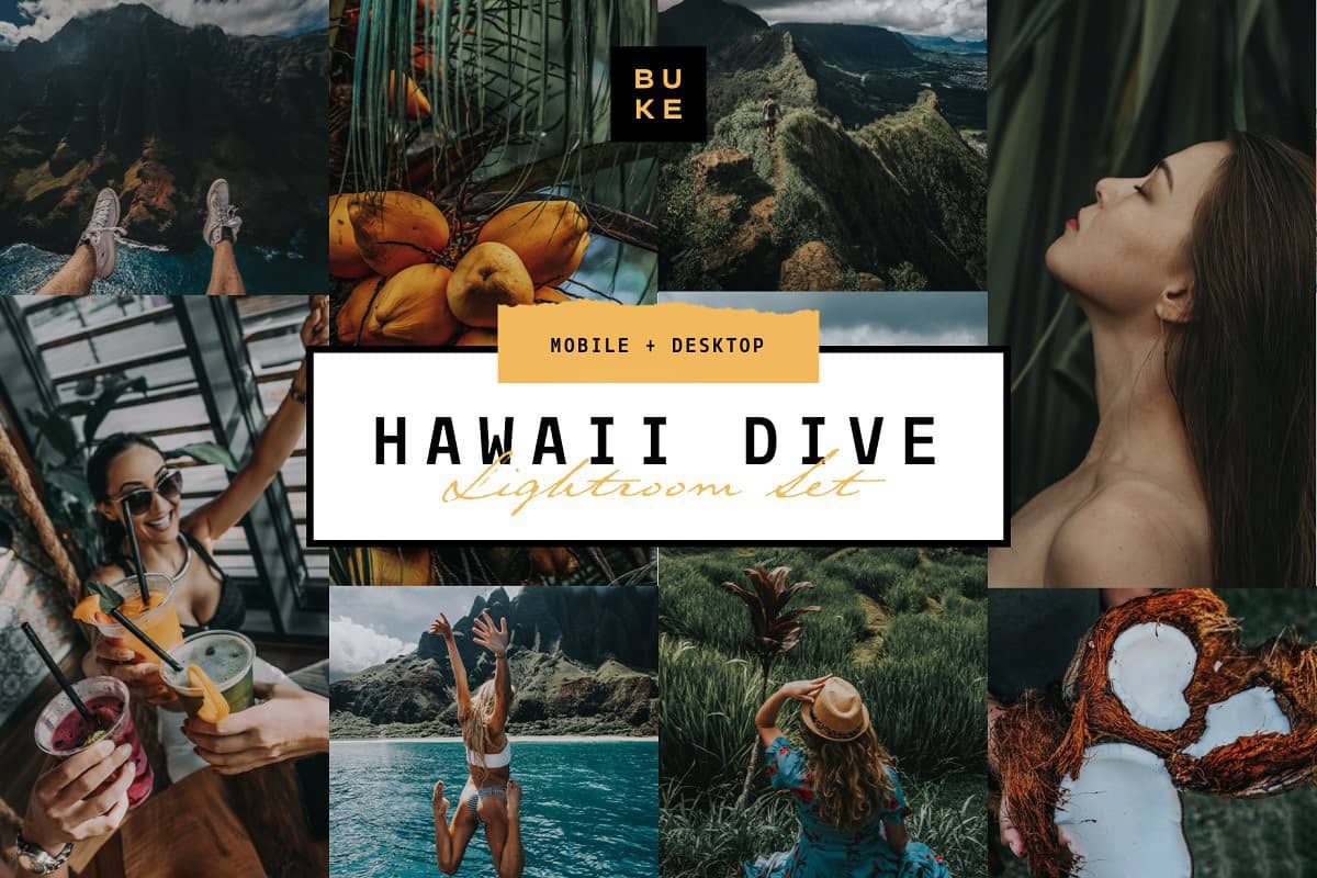 夏威夷旅拍电影胶片LR预设+手机APP滤镜Hawaii Tropical Lightroom
