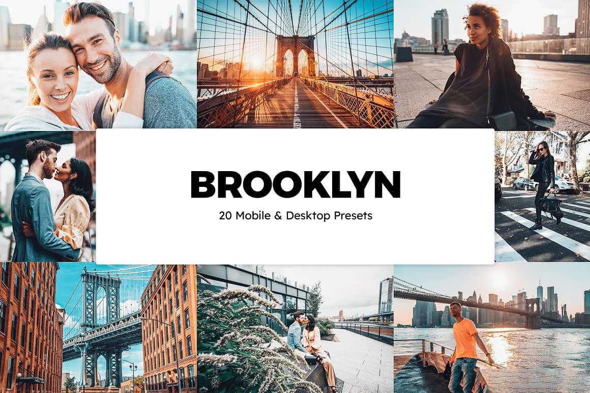布鲁克林电影质感人文旅拍Lightroom预设 手机APP预设旅行视频调色LUT预设