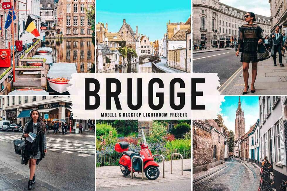 布鲁日城市街头风光旅拍人像Lightroom预设 手机版APP照片预设