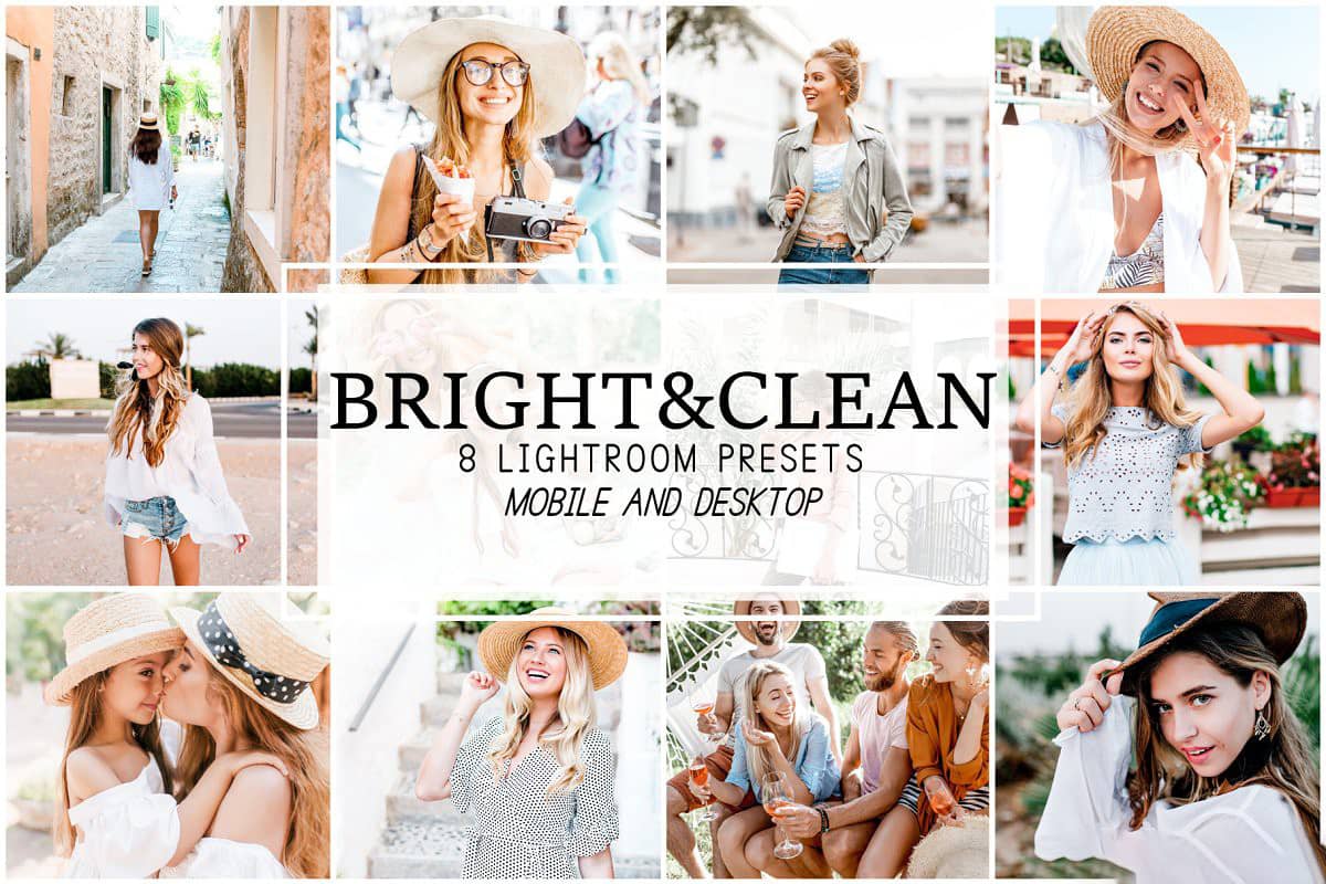 干净通透明亮旅拍LR预设+APP预设Bright and Clean Lightroom Presets