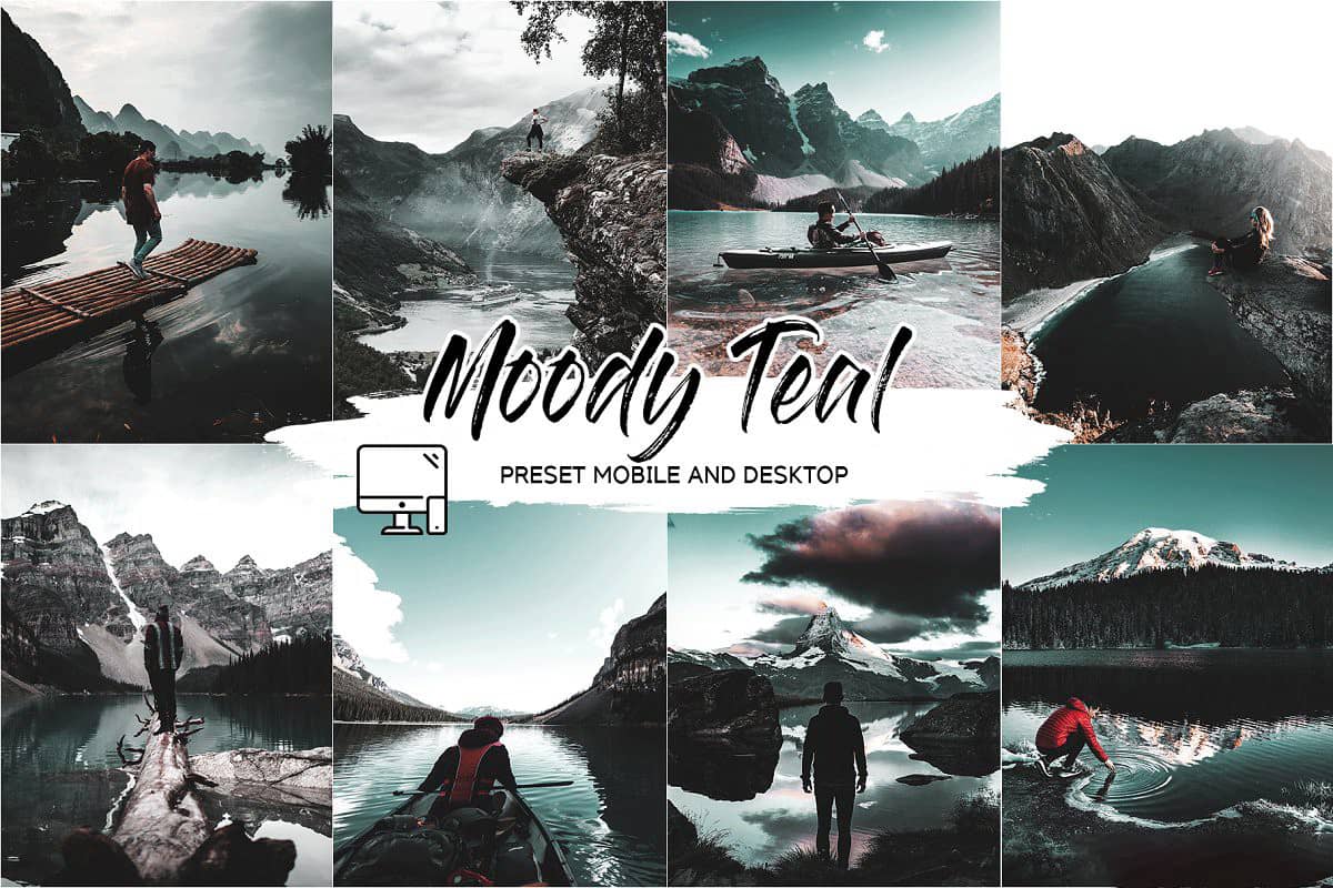 忧郁电影青色调LR预设+手机lr预设 MOODY TEAL LIGHTROOM PRESETS
