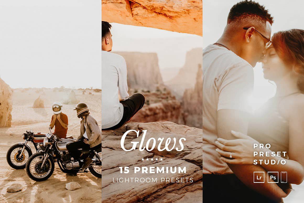 户外电影风光人像胶片Lightroom预设与手机lr预设 Glows Presets for Lightroom