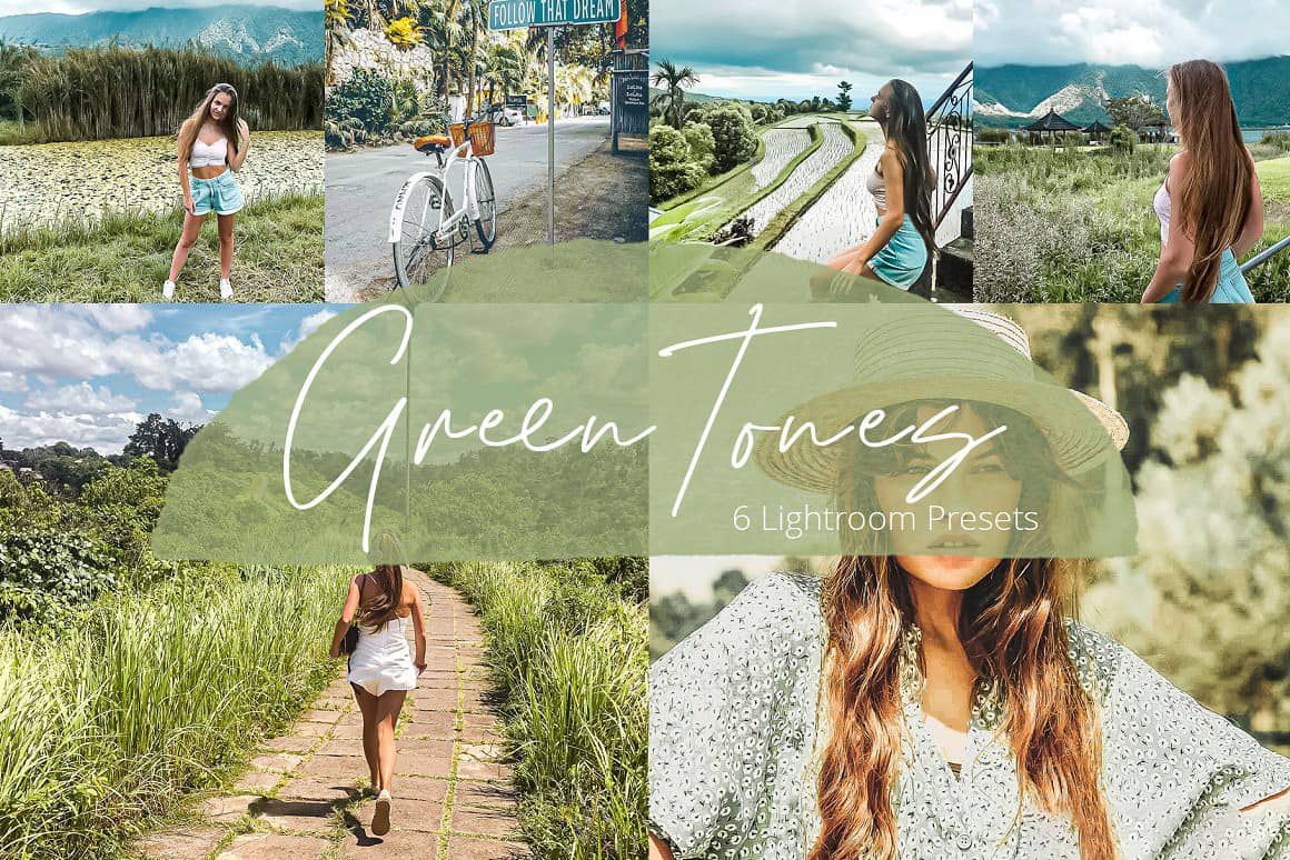 旅拍人像电影明亮绿色调Lightroom预设 APP预设 Green Tones – Lightroom Presets