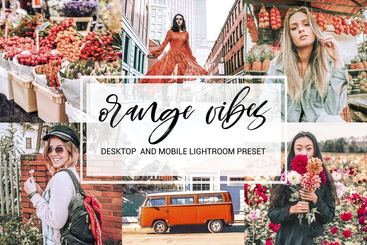 旅拍人像电影橙色调Lightroom预设 移动APP预设 Orange Vibes.Preset