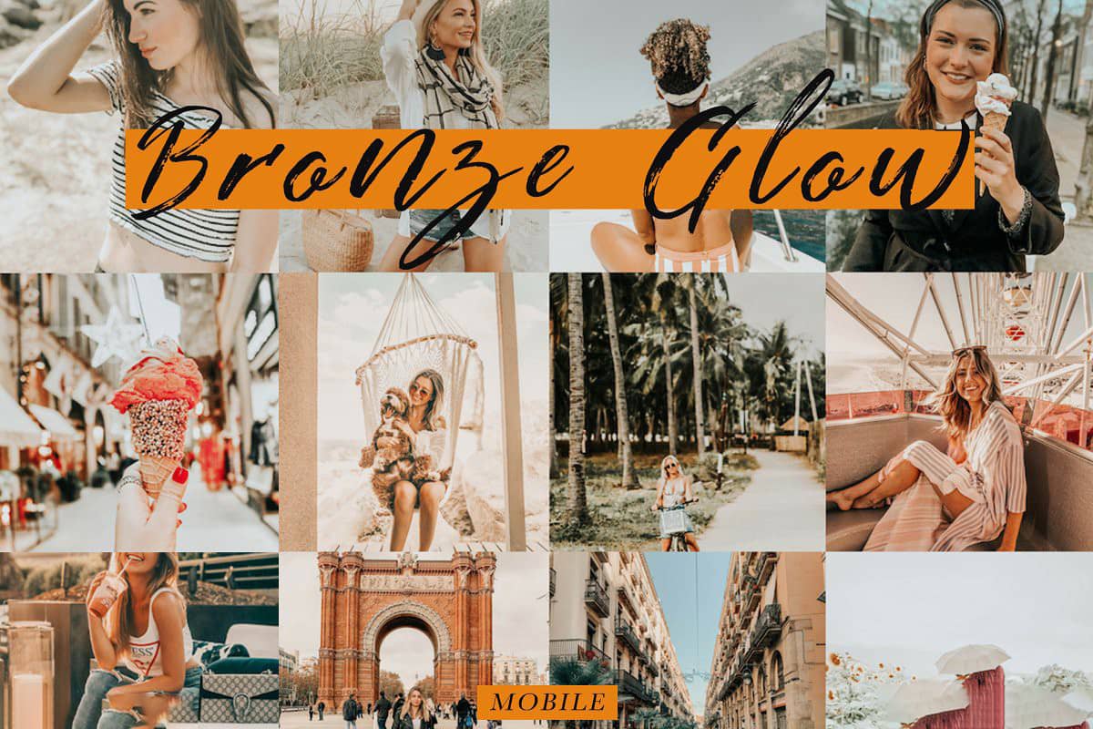 旅拍人像青铜色调Lightroom预设+手机版lr预设 Mobile LR Presets