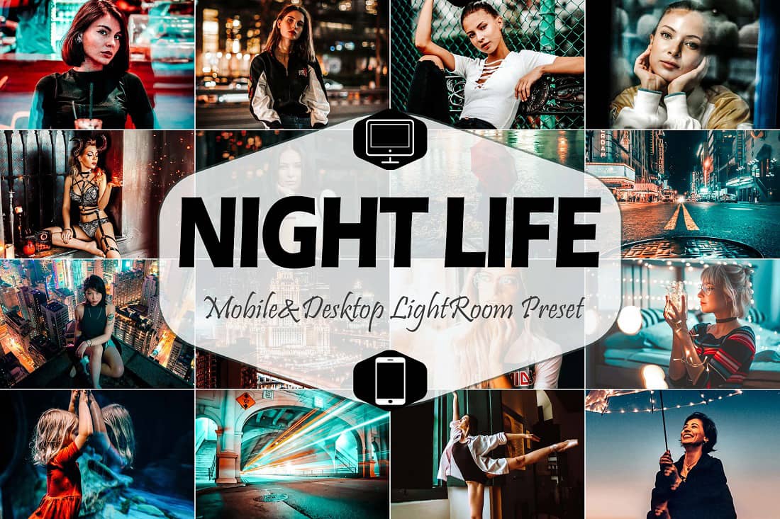 旅拍城市夜景摄影LR预设 手机LR预设Night Life Lightroom Presets