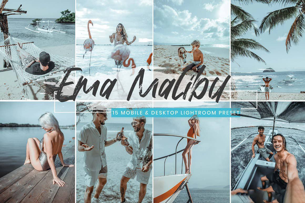 旅拍婚礼人像写真灰调胶片Lightroom预设 移动APP滤镜 Lightroom Presets Malibu