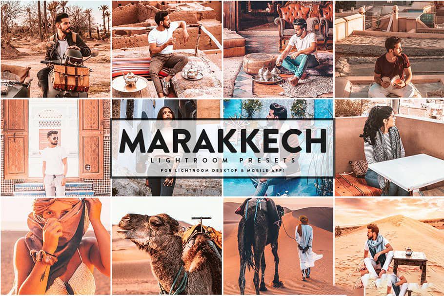 旅拍棕褐色奶油色调LR预设+手机lr预设 Marakkech Lightroom Presets