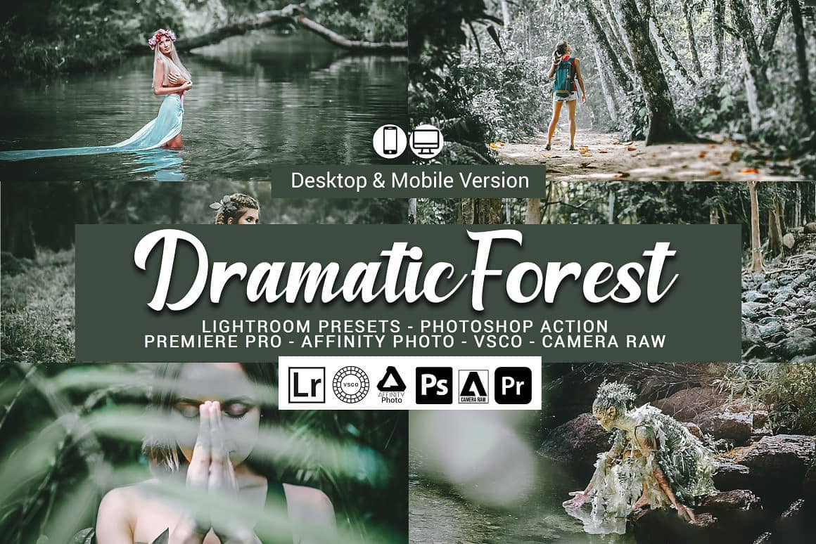 旅拍森系电影色调Lightroom预设 Dramatic Forest Presets