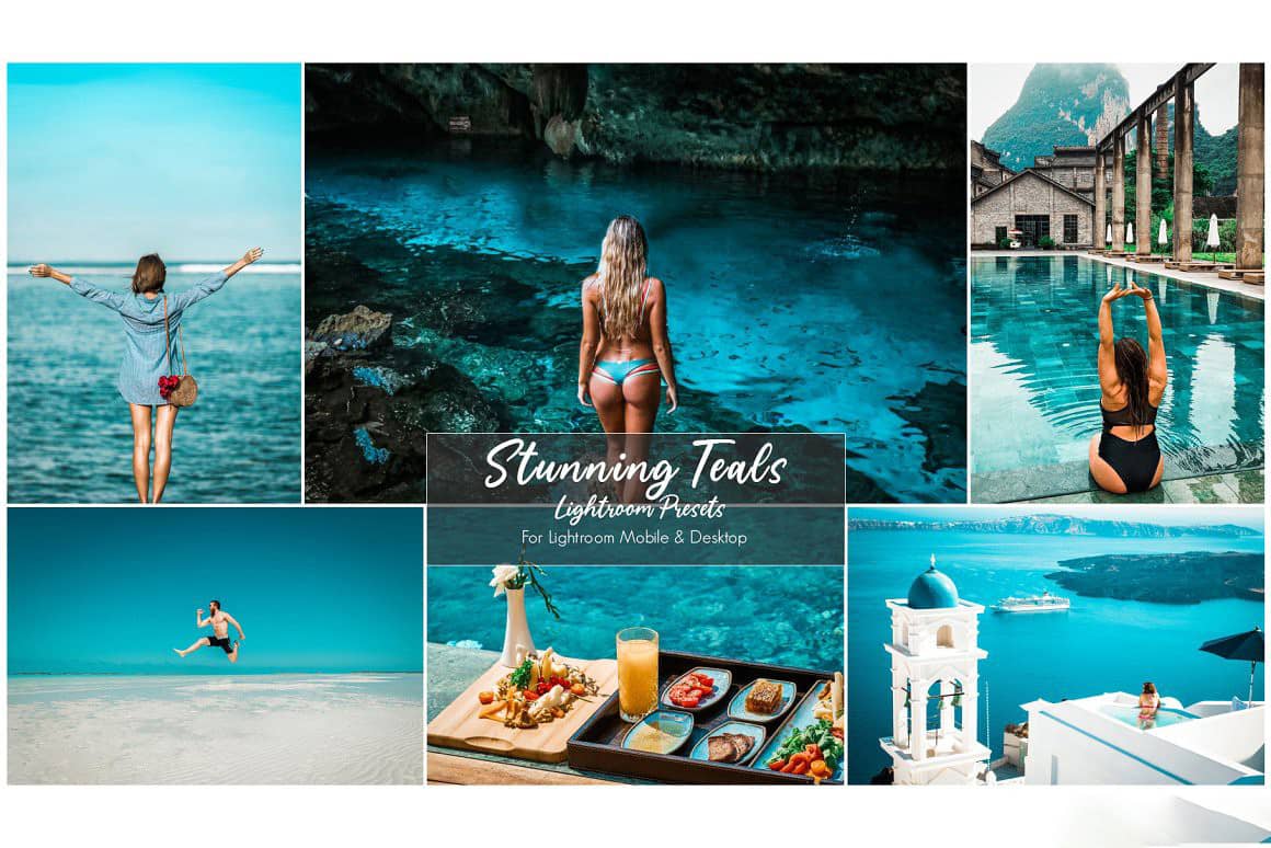 旅拍风光人像深青色调LR预设 APP预设 Stunning Teals Lightroom Pre