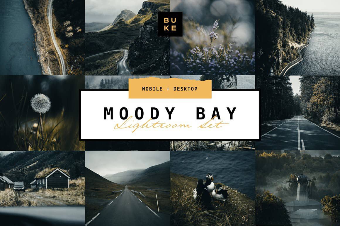 旅拍黑暗情绪电影胶片风光后期LR预设  手机版LR预设 Moody Bay