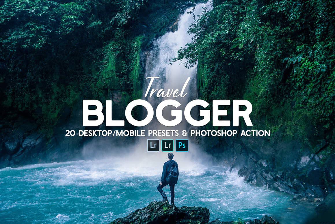 旅行风光色彩增强Lightroom预设与PS动作 Travel Blogger Presets Action