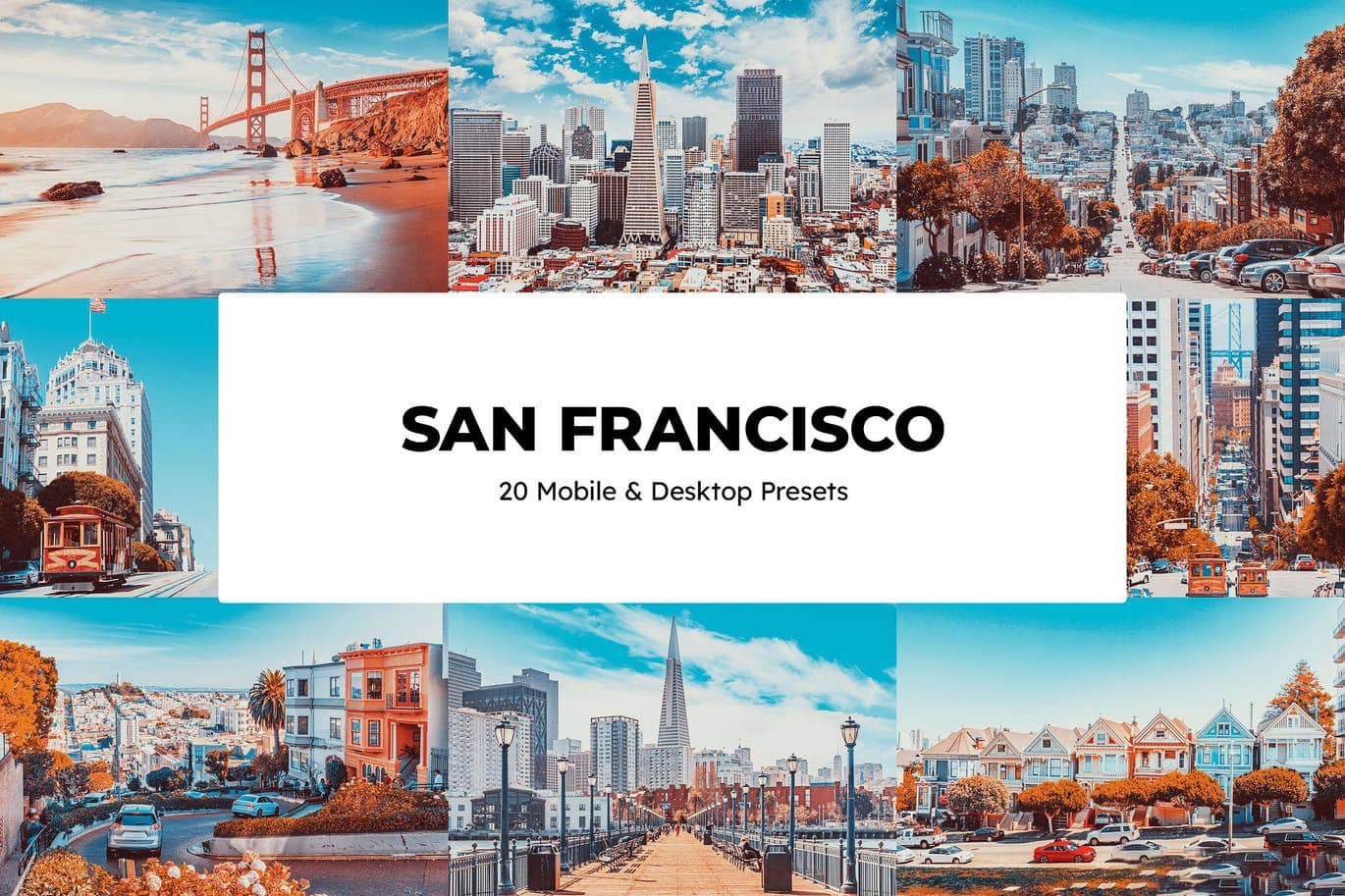 旧金山旅拍人文风光Lightroom预设及电影视频后期调色LUT预设