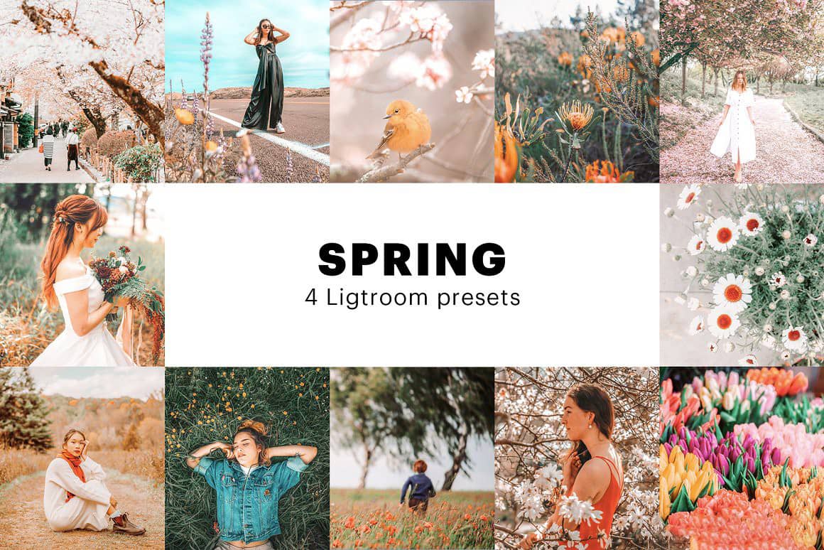 春暖花开春季旅拍风光人像LR预设+移动APP调色滤镜 4 Spring Lightroom Presets