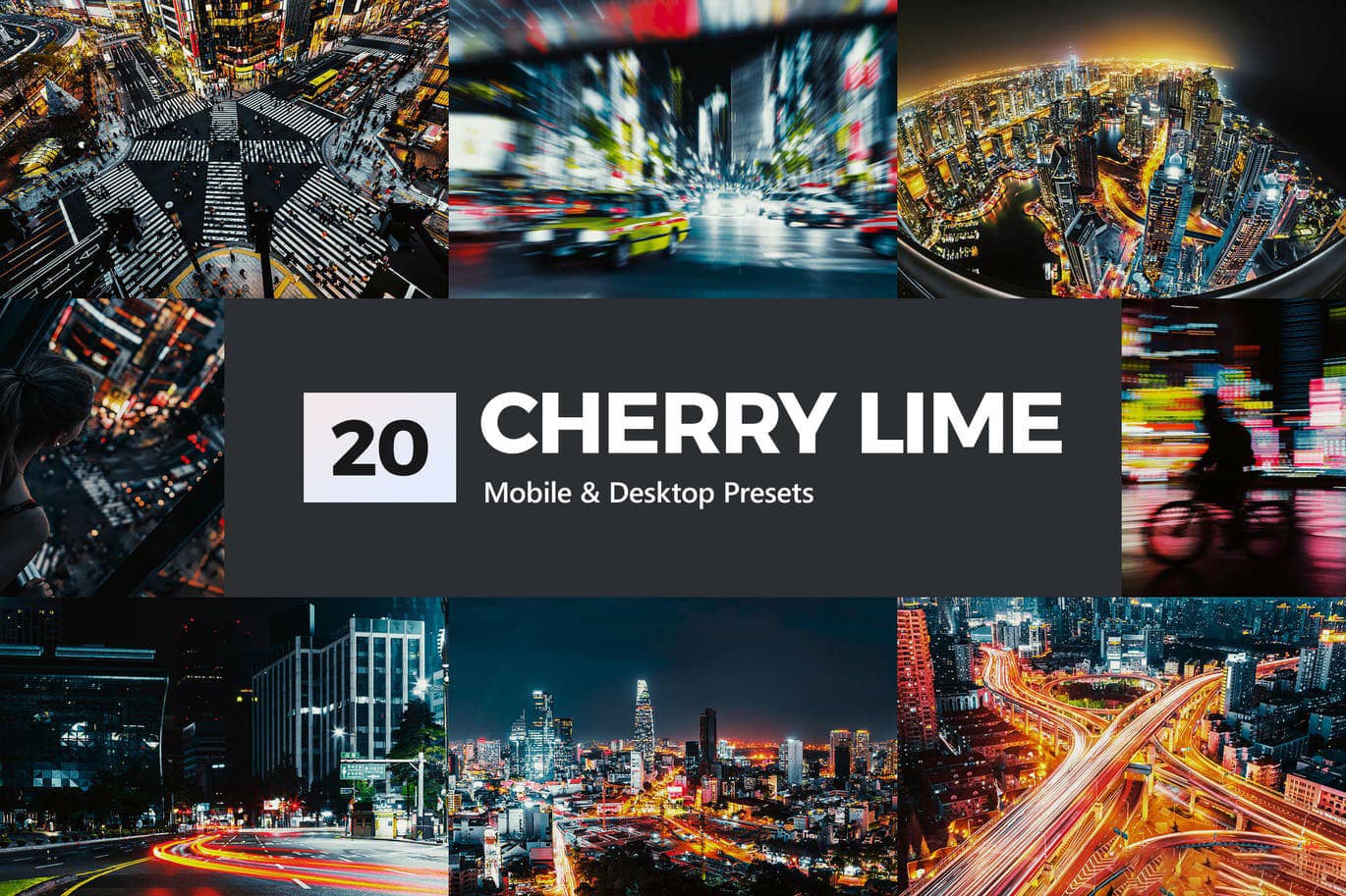 未来派夜间城市街拍风光调色Lightroom预设APP预设Capture One预设 视频LUT预设