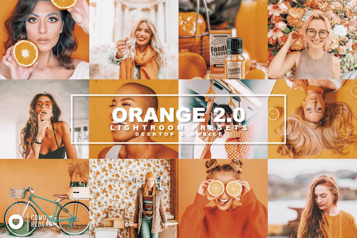 柠檬橙色复古旅拍人像Lightroom预设 移动APP预设60. Oranges 2.0