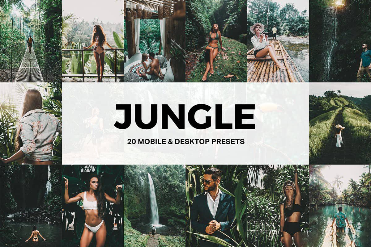 森系冒险旅拍LR预设 视频调色LUT预设Jungle Lightroom Presets LUT