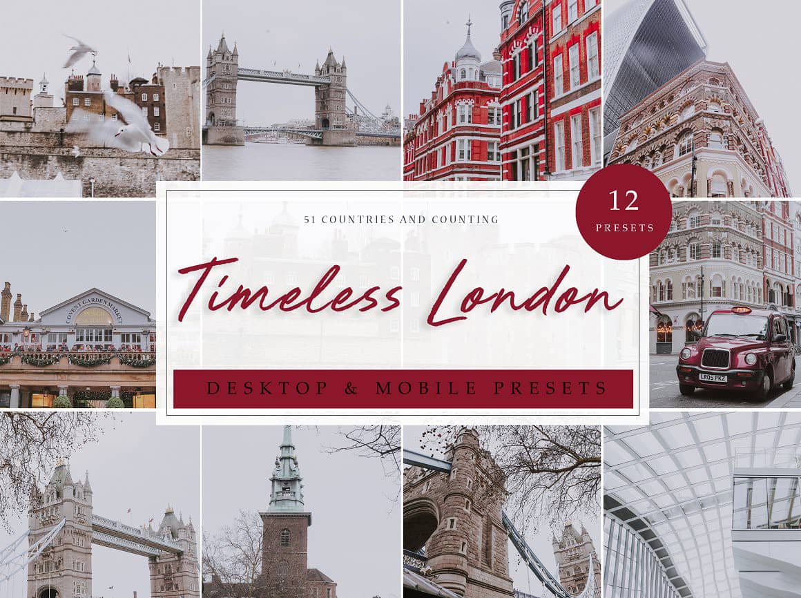 永恒伦敦旅拍伦敦建筑英伦风预设Lightroom Presets Timeless London