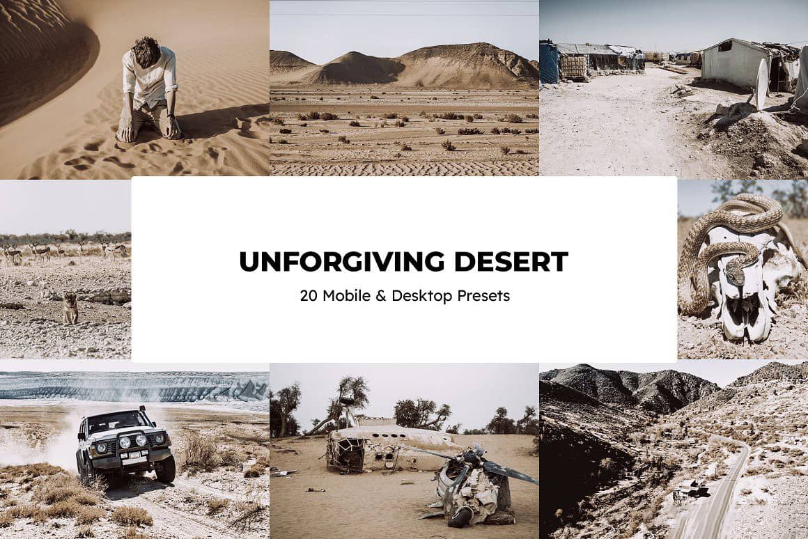 沙漠旅拍人文风光后期调色LR预设及航拍视频后期调色LUT预设