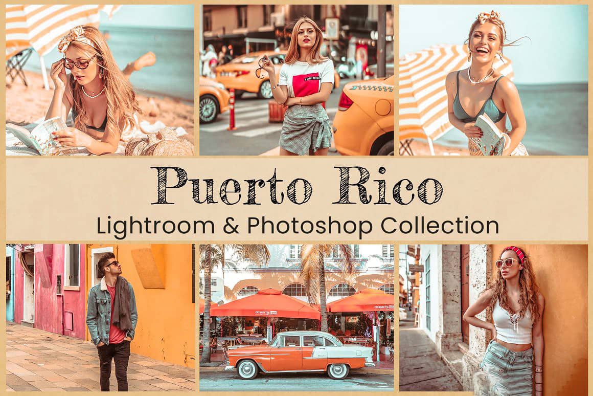 波多黎各旅拍人像Lightroom预设 Mobile Lightroom预设 Photoshop Actions ACR预设