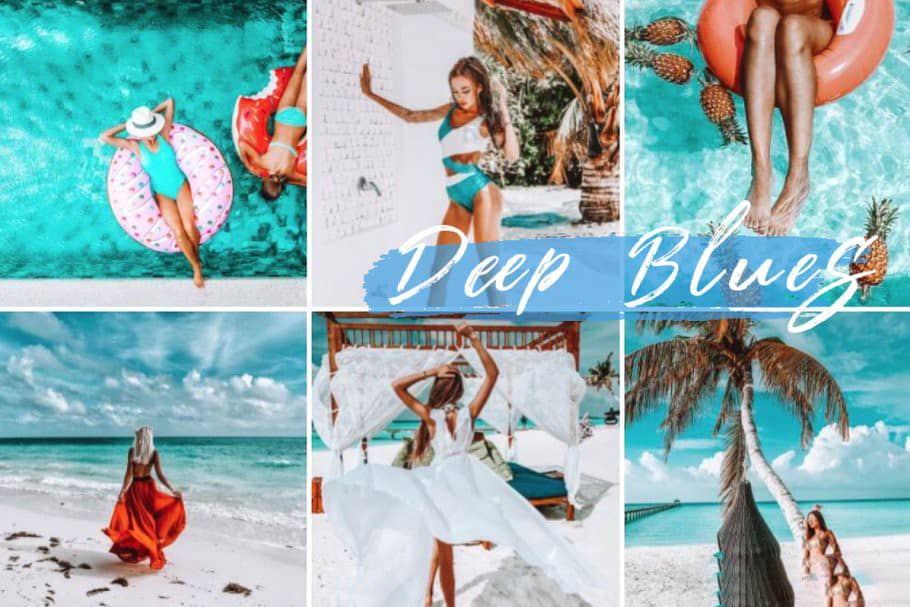 海滨城市旅拍人像深蓝色调Lightroom预设+手机Lightroom APP滤镜