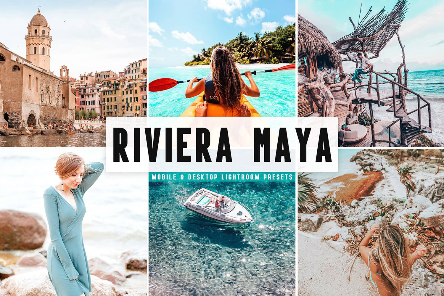 海滨玛雅明亮柔和复古人像LR预设+APP预设 Riviera Maya Lightroom