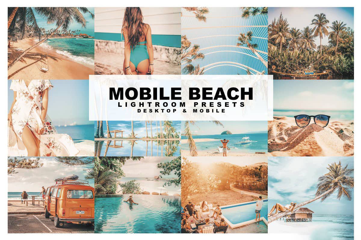 海滩旅拍人像Lightroom预设+移动APP预设 Mobile Beach Lightroom Presets
